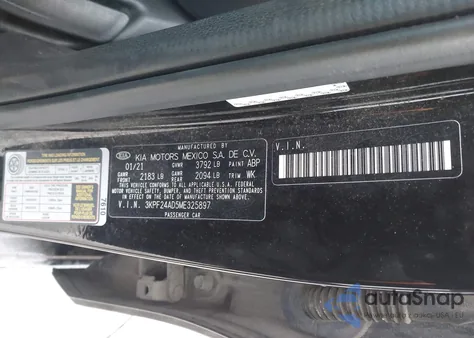 2021 Kia Forte Lxs из США, поврежденный, VIN 3KPF24AD5ME325897